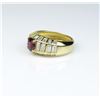 Image 3 : 18CAI-36 RUBY RINGStriking ring featuring a Fine Red Ruby  actual weight 0.96 carats set with 28  ba