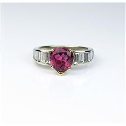 18CAI-37 RUBELLITE TOURMALINE RINGGorgeous ring featuring a vivid red Rubellite  Tourmaline weighing
