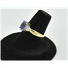 Image 2 : 18PRS-14 TANZANITE & DIAMOND RINGOne ladies ring in 18k yellow gold set with a  oval tanzanite wt ap