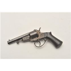 18AR-66 BRASS FRAME PINFIREUnique brass frame pinfire revolver, possibly  one-of-a-kind, finely engr