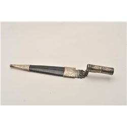 18AR-75 PIERCED STEEL ITALIANPierced steel Italian socket bayonet with  leather sheath that is mount