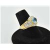 Image 2 : 18RPS-18 AQUAMARINE & DIAMOND RINGOne ladies ring in 14k yellow gold set with  an oval aquamarine ap