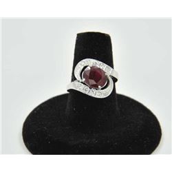 18RPS-2 RUBY RINGOne antique ring set with an oval ruby  weighing approx 3 ct and 10 diamonds weighi