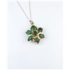 Image 1 : 185CAI-58 EMERALD PENDANTColorful flower design Emerald pendant with  approx. 4.00 carats in stones 