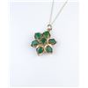 Image 2 : 185CAI-58 EMERALD PENDANTColorful flower design Emerald pendant with  approx. 4.00 carats in stones 