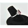 Image 3 : 18PRS-11 TOURMALINE & DIAMOND RINGOne emerald cut pink tourmaline  approx 2ct  with 2 side diamonds 