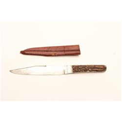 18CA-12 CLIPPED POINT GUARDLESS BOWIEClipped point guard less bowie knife by  George Wostenholm Shef