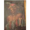 Image 1 : 18CA-24 OIL PAINTINGExcellent oil painting on board of California  Native Indian attributed to E.A. 