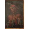 Image 3 : 18CA-24 OIL PAINTINGExcellent oil painting on board of California  Native Indian attributed to E.A. 
