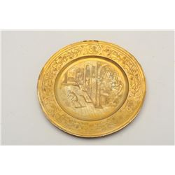 EVE-402 EUROPEAN HAND ENG. SILVER PLATE16th-17th century European hand engraved fire  gilt on silver