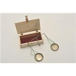 EVE-404 GOLD RUSH ERA SCALEEarly gold rush era scale with terrific  sailor made whale bone box and w