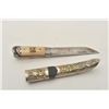 Image 1 : 18CA-303 ASIAN DAGGERAsian dagger with scabbard possibly Tibet.  Measures 7 ½” overall with a 4 ¼” b