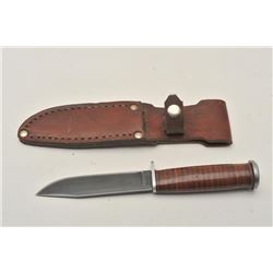 18CA-304 L71-SEABEE MRK SHEATH KNIFE“Western, U.S.A., L71-Seabee” marked sheath  knife with Navy emb