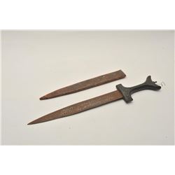 18CA-320 DAGGERLate 19th to early 20th century dagger  probably North Africa. Silver wire inlaid  hi