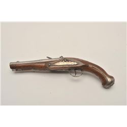 18AR-41 FRENCH FLINTLCOKFrench 18th century flintlock pistol with  silver mounts circa 1750-1780. Me