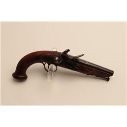 18AR-44 FLINTLOCK POCKETLate 18th to early 19th century French style  flintlock pistol with 2 stage 