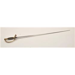 18AR-78 COURT SWORDCourt sword (no scabbard) with etched blade,  fancy brass guard and pommel with c