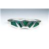 Image 2 : 18CAI-71 MALACHITE STONE BANGLENice bangle featuring Malachite inlay stones  set in Sterling silver.