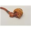 Image 5 : EVE-400 CARVED MEERSHAM PIPECarved 19th century meersham pipe of bird on  hand with amber stem. Meas