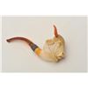 Image 3 : EVE-403 BULL'S HEAD MEERSHAM PIPEFinely carved bulls head meersham pipe in  case with amber stem and