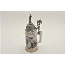 EVE-408 AUTHENTIC IMPERIAL ERA REG. BEER STEINAuthentic Imperial era regimental beer stein  with leg