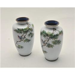 EVE-411 PAIR OF HIGH QUALITY VASESPair of high quality vases probably Japanese.  Silvered on brass r