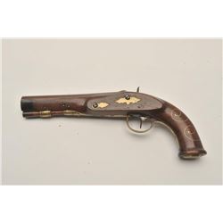 18AR-62 GOZE A METZ PERCGermanic flintlock pistol converted to  percussion and signed in gold on the