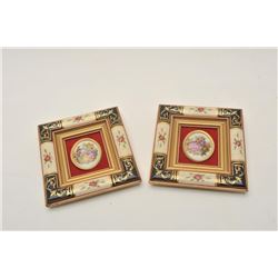 18CA-340 MINIATURES ON PORCELAINMiniatures on porcelain signed Fragonard.  Measures 2 ¼” in height a
