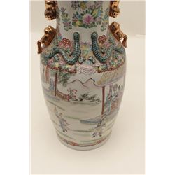 17FU-4 ANTIQUE CHINESE FLOOR VASELarge antique Chinese floor vase,  approximately 27” in height, ver