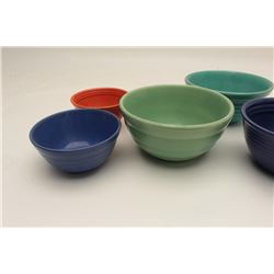 17FU-9 LOT "BAUER" MIXING BOWLS 1950s 5 PIECESLot of 5 “Bauer” mixing bowls ca. 1950’s;  different s