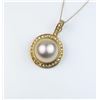Image 1 : 18CAI-55 MOBE PEARL PENDANTGorgeous pendant featuring a fine Mobe pearl  averaging 15.00 in diameter
