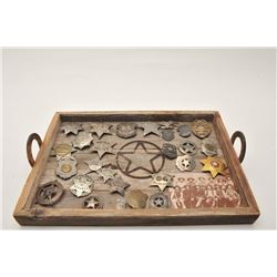 18AP-83 REPROBonanza lot of approximately 26 good  reproduction law enforcement badges;  accompanied