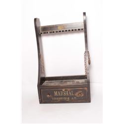 18AP-90 RACK WESTERN STYLEWestern style wood 7 position rifle rack with  bottom drawer that is paint