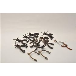 18AP-96 SPUR COLLECTIONCollection of misc. old spurs and a  reproduction President John Adams brass 