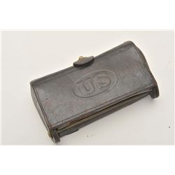 18AP-1000 U.S. MARKED CART.U.S. leather cartridge case with dummy .45-70  rounds.      Est.:  $50-$1