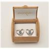 Image 2 : 17LP-13 HEART EARRINGSDelicate white gold heart shaped earrings  with beautiful opals.  The earrings