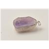 Image 3 : 17LP-18 GEODE PENDANTGeode pendant with silver tone case.  The 2”  x 1 ¼” pendant is set with a silv