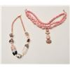 Image 1 : 17LP-19 NECKLACE LOTLot of two beautiful coral and polished stone  necklaces.  The first features wh