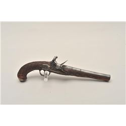 18AR-46 FLINTLOCK TACKEDEngraved flintlock pistol, .65 caliber, 8.5”  barrel, checkered and studded 