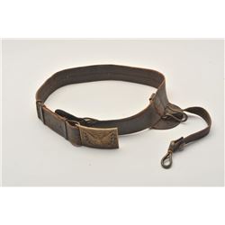 18AL-27 U.S. OFFICER'S BUCKLEU.S. Officer’s buckle and belt with sword  hanger; good + condition ove