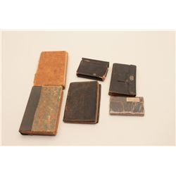 18AL-28 MISC. LOTGood lot of 5 Civil War era pocket diaries  and a pocket Bible.      Est.:  $300-$6