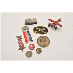 18AL-31 VINTAGE LOTVintage lot of smalls including a toy metal  Winchester Store advertiser airplane