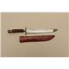 Image 2 : 17JL-19 BOWIENineteenth Century semi-clipped point Bowie  knife with leather sheath; stag grip and  