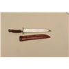 Image 3 : 17JL-19 BOWIENineteenth Century semi-clipped point Bowie  knife with leather sheath; stag grip and  