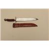 Image 4 : 17JL-19 BOWIENineteenth Century semi-clipped point Bowie  knife with leather sheath; stag grip and  