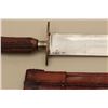 Image 5 : 17JL-19 BOWIENineteenth Century semi-clipped point Bowie  knife with leather sheath; stag grip and  