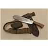 Image 1 : 17JL-9 USMC BOLOU.S.M.C. bolo knife with 1942-dated leather  scabbard, web belt and web pouch with f