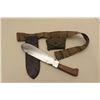 Image 2 : 17JL-9 USMC BOLOU.S.M.C. bolo knife with 1942-dated leather  scabbard, web belt and web pouch with f