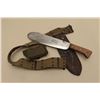 Image 4 : 17JL-9 USMC BOLOU.S.M.C. bolo knife with 1942-dated leather  scabbard, web belt and web pouch with f