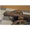 Image 10 : 17JL-136 BLACK POWDER CANNONLot of collectibles including an iron signal  cannon on iron carriage wi